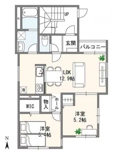 アーカスコート【1階】の間取り