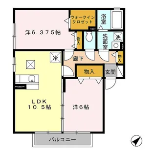 メールドクレール【1階】の間取り