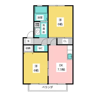 パラシオ愛芳 B棟【1階】の間取り