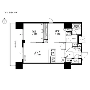 ケイジェイレジデンス武蔵小杉【7階】の間取り