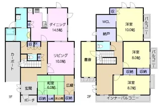 愛知県岡崎市竜美西1【一戸建】の間取り