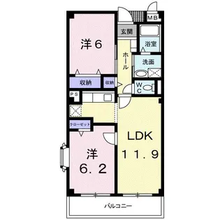 サニーヒル仙台南【4階】の間取り