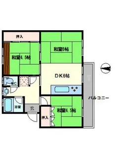 粟生第二住宅26号棟【5階】の間取り