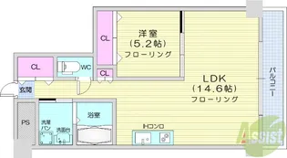 アークデュオ仙台宮町【4階】の間取り