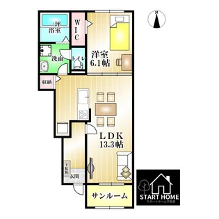 アルーン富岡B【1階】の間取り