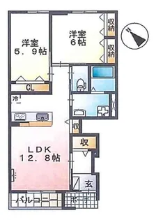 エムエトランゼ【1階】の間取り