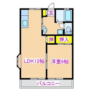 鹿児島県霧島市国分向花町【アパート】の間取り