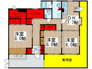 ドゥエルイ-スト【1階】の間取り