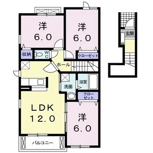 山口県周南市高水原2【アパート】の間取り