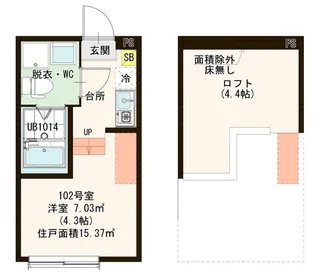 GARDEN五反野【1階】の間取り