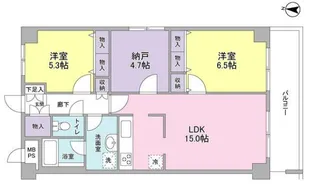 リバーレセンター南【5階】の間取り