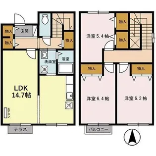 栃木県宇都宮市城東2【一戸建】の間取り