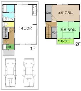 高知県高知市東秦泉寺【一戸建】の間取り