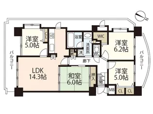 ヴェルディ井口明神公園【7階】の間取り