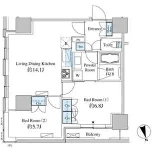 ベルファース芝浦タワー【27階】の間取り