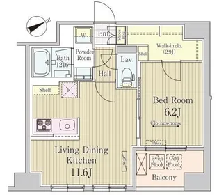 京橋レジデンス【8階】の間取り