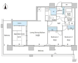 東京都中央区勝どき3【マンション】の間取り