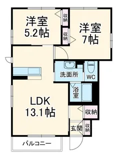 ルミエール湘南B【1階】の間取り