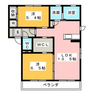 パルクドゥヴァン【2階】の間取り