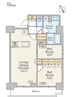 東京都江東区永代1【マンション】の間取り