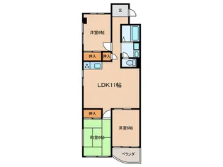 マンション塚口【2階】の間取り