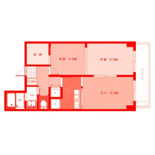 ランドワールド中川9号棟【6階】の間取り