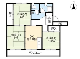 UR花川中央【5階】の間取り