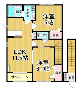 ヴィラフェリーチェII五番館【2階】の間取り