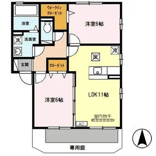 リビングタウン四条大路D棟【1階】の間取り