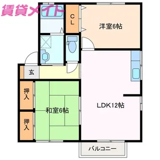 エスポワール鈴鹿A棟【2階】の間取り