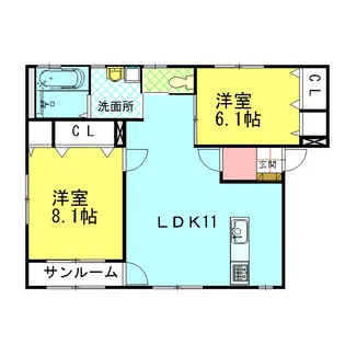 フォルテ カルカッサ【1階】の間取り