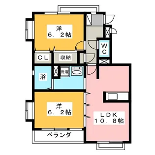 ワイズビーハイツ【2階】の間取り