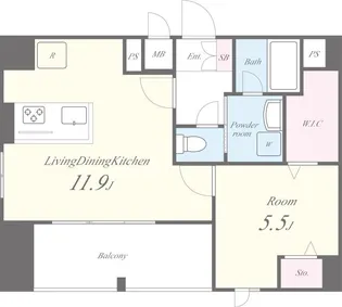 レジデンス ホクサイ【7階】の間取り