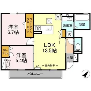 ルミナーレ・アイ N棟【1階】の間取り