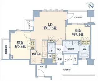 横濱紅葉坂レジデンス弐番館【10階】の間取り