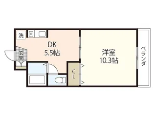 ハピネス矢野【1階】の間取り