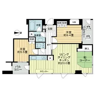 サンクタスタワー心斎橋ミラノグランデ【23階】の間取り