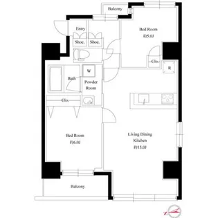 アズールコート町屋パサージュ【7階】の間取り