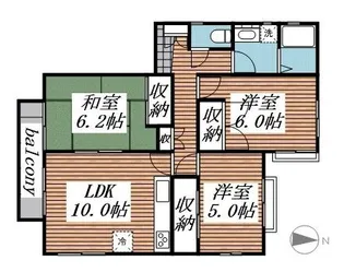 ヴィヴレ綾瀬【2階】の間取り