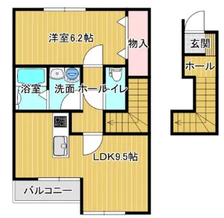 シェルメール庭瀬【2階】の間取り