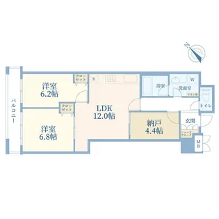 コスモ東京ベイタワー【8階】の間取り