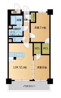 グランパル博多【6階】の間取り