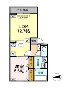 ソレイユ咲田(B)【2階】の間取り
