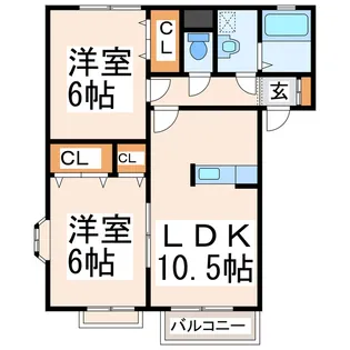 PAYSAZE A・B【2階】の間取り