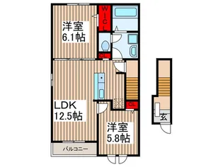 グリーンフラットA【2階】の間取り