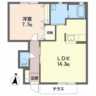 シャーメゾンberry A棟【1階】の間取り