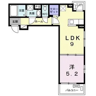 レヴァレンス岸部【2階】の間取り