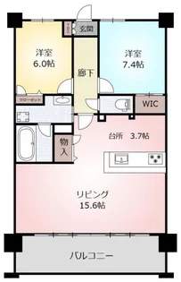 ポレスターガーデンシティ今泉【7階】の間取り