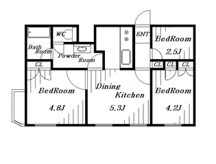 レジデンス西千葉ウエスト棟【2階】の間取り
