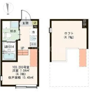 ハーモニーテラス北小岩XVIII【2階】の間取り